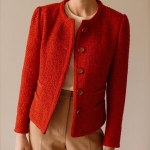 Pendleton Red Tweed Vintage Faux Pocket Blazer Size 4